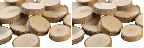 Gmark Natural Wood Slices 1"-1.5" Unfinished Round Discs 50 ct, Tree Bark Wooden Circles for DIY Crafts GM1083 (Pack of 2) - size: 1-1.5 Inch (Pack of 2)