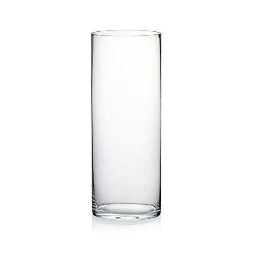 WGV Cylinder Vase, Width 6", Height 16", Clear Glass Container Terrarium Candle Holder for Wedding Centerpiece, Party Event, Home Office Decor, 1 Piece - size: 6"x16"H