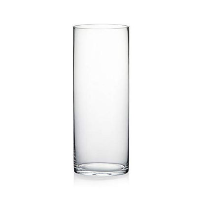 WGV Cylinder Vase, Width 6", Height 16", Clear Glass Container Terrarium Candle Holder for Wedding Centerpiece, Party Event, Home Office Decor, 1 Piece - size: 6"x16"H
