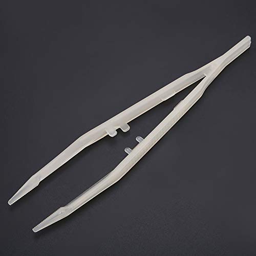 Glow in The Dark Reptile Feeding Tongs 10.6 Inch with Rubber Tip | Stainless Steel Tweezers, Long Curved & Straight Feeder Tool Kit for Bearded Dragon Snake Lizard Terrarium Accesso