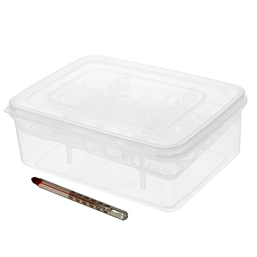 ibasenice Reptile Egg Incubator Box Transparent Hatchery Case for Snakes Lizards and Turtles Easy to Manage and Clean Breeding Tool for Reptile Eggs with Temperature Gauge