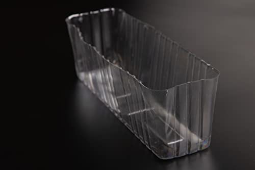 Clear Plastic Liners Inserts for Wood Boxes and Planters (10.5”x 3” x 3.5”) (Sell in Pack of 12) (to fit Standard 12in Planter) (L120404) - size: Rectangular 12"x4"