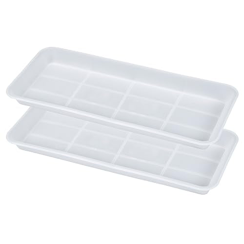 VUWEZ 2 Pack Plastic Plant Tray Saucer Rectangular, Indoors Outdoor Plant Water Drip Tray for Flower Pot Planter, Windowsill (6 X 11 Inch, Clear) - color: Clear, size: 11'' x 6.1'' x 1.0'' (2 pack)