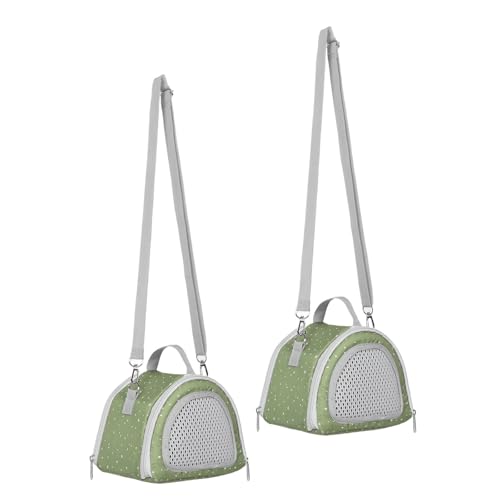 2pcs Small Pets Carrier Bag for Hamster, Gerbil, Sugar Glider Portable Lightweight Animal Travel Carrier with Breathable Mesh Window, Polyester Oxford Cloth, All-Weather Outdoor