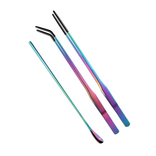 Reptiles Feeding Tongs Clamp Long Nonslip Coated Stainless Steel for Safe Pet Food Handling Pet Feeding Spoon Reptiles Tweezers - color: Feeding spoon color