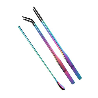 Reptiles Feeding Tongs Clamp Long Nonslip Coated Stainless Steel for Safe Pet Food Handling Pet Feeding Spoon Reptiles Tweezers - color: Feeding spoon color
