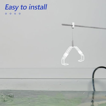 GANAZONO 2Pcs Aquarium Light Stand Clip Reptile Lamp Fixing Clip Glass Terrarium Lamp Holder Claw for Amphibians Terrestrial Tanks Adjustable Angle Lighting Mount