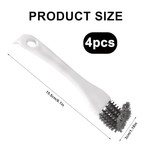 4pcs Bird Cage Cleaner with Long Handle, Stainless Steel Kennel Parakeet Bird Perches Remover Guinea Pig Cage Cleaning Brush Efficient Parrot Dropping Supplies for Budgie Cockatiel Small Pets