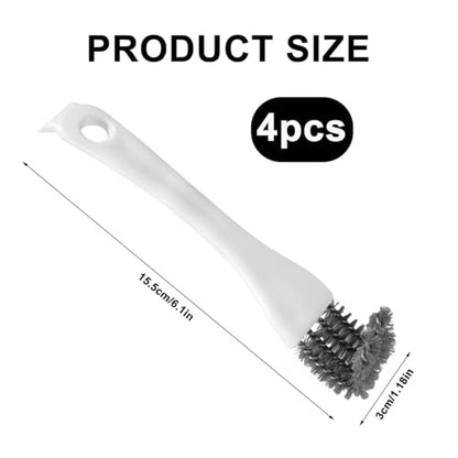 4pcs Bird Cage Cleaner with Long Handle, Stainless Steel Kennel Parakeet Bird Perches Remover Guinea Pig Cage Cleaning Brush Efficient Parrot Dropping Supplies for Budgie Cockatiel Small Pets