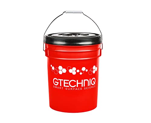 Gtechniq Bucket with Lid for Cleaning Car, 20L | Includes Dirt Trap and Screw-Top Airtight Lid