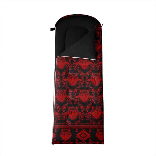 Erosebridal Hawk Moth Sleeping Bags Adults Cold Weather Aztec Backpacking Camping Blanket Hiking Sleeping Wrap Sleep Bag - color: Red Grizzly Bear