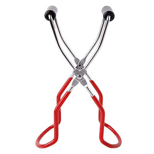 Canning Jar Lifter Tongs, Canning Supplies | Stainless Steel Jar Lifter with Grip Handle for Home Kitchen, Red - color: Red