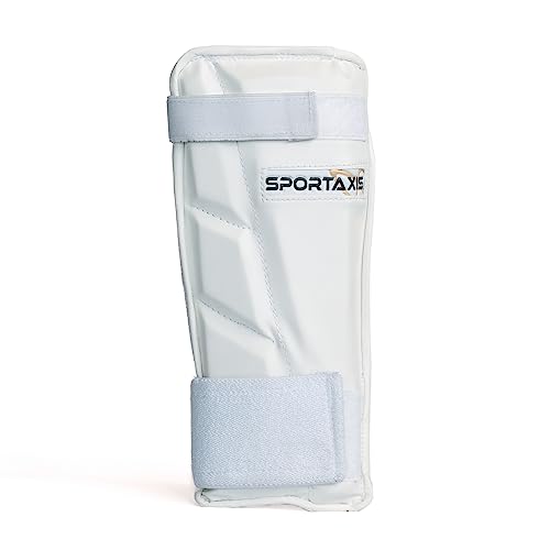 SPORTAXIS Cricket Arm Guard - Dual Strap, Soft Inside Foam, Maximum Protection - White, Essential Cricket Gear for Confident and Stylish Play – Useful for Long Practice & Playing Sessions