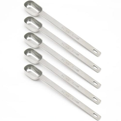3PCS 3/4TSP(3.75ML) Measuring Spoon, Stainless Steel Long Handle Teaspoons | High Precision, Food-Grade Stainless Steel, ‌Rust-Free, Dishwasher-Safe, Easy-Read Markings, Multi-Purpose, Sturdy & Durable - size: 3/4tsp|1/4tbsp|3.75ml|1/8oz