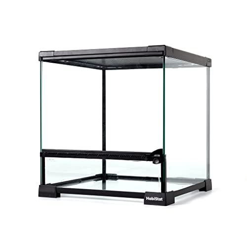 Habistat Glass Terrarium for Reptiles 12"x12"x13" – Stackable Reptile Enclosure for Inverts & Amphibians with Lock & Waterproof Base, Ideal Terrarium Tank for Chameleons, Geckos and Bioactive Setups - size: 12"x12"x13"