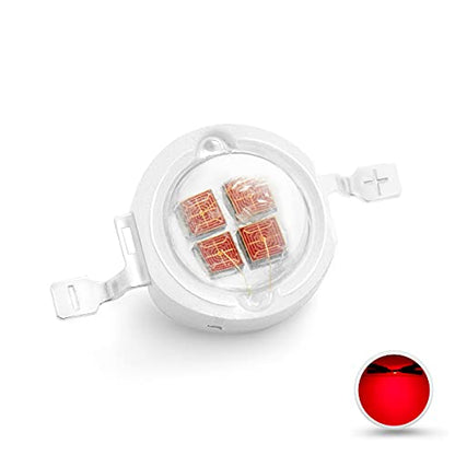CHANZON 10 pcs High Power Led Chip 5W Red | (1200mA / DC 2V - 2.4V / 5 Watt)Super Bright Intensity SMD COB Light Emitter Components Diode Bulb Lamp Beads DIY Lighting - color: E) Red