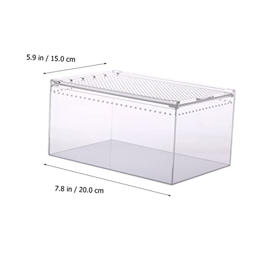 Climbing Pet Feeding Box Transparent Leak Reptile Breeding Container for Spiders Geckos Frogs Snakes for Safe Transport Habitat Observation
