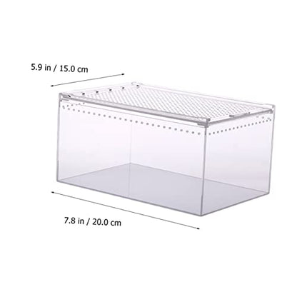 Climbing Pet Feeding Box Transparent Leak Reptile Breeding Container for Spiders Geckos Frogs Snakes for Safe Transport Habitat Observation