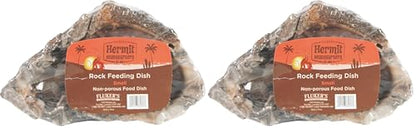 Flukers Rock Bowl, Food & Water Dish for Hermit Crabs, Small 4" (Pack of 2) - size: Small (Pack of 2)