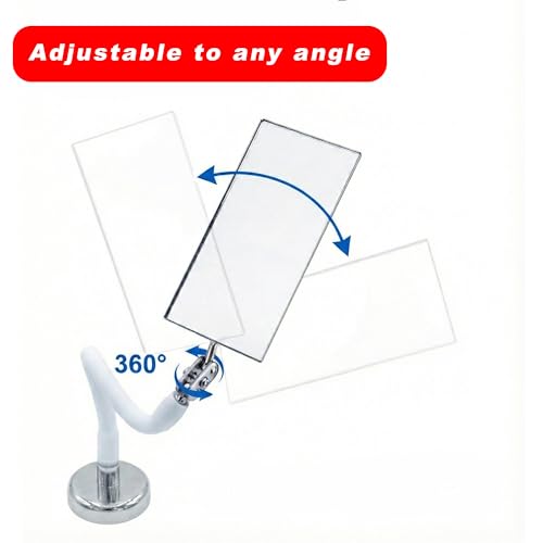 Magnetic Inspection Mirror Tool with 360° Swivel Adjustable Head, Welding Mirror for Mechanics & Automotive, Telescoping Stick for Tight Spaces Blind Spots