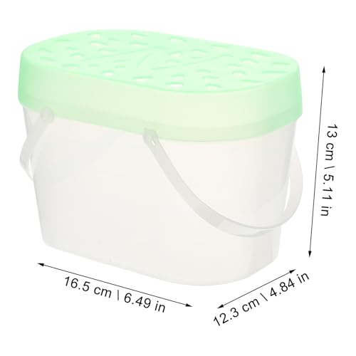 2Pcs Small Pet Carrier Cages for Hamsters and Turtles, Portable Handheld Reptile Boxes with Ventilation, Medium Green Storage Containers for Travel and Outdoor Use