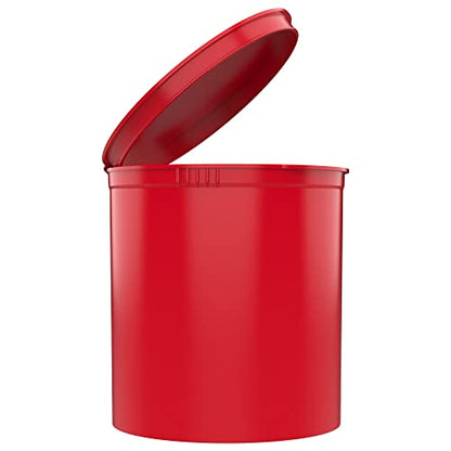 90 Dram CR Plastic Packaging Pop Top Containers - Child Resistant Travel Holder Vial Bottles - 60 qty (Red) - color: Red
