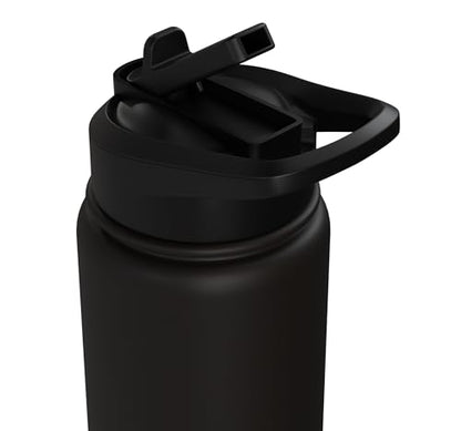 Cricket Keeper Drawing Stainless Steel Insulated Water Bottle - color: Black