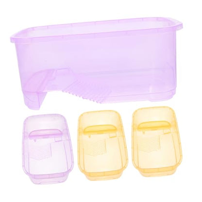 HANABASS 4pcs Turtle Feeding Tank Platform Multi-Function Reptile Habitat for Turtles and Tortoises Plastic Design for Easy Cleaning and Environment