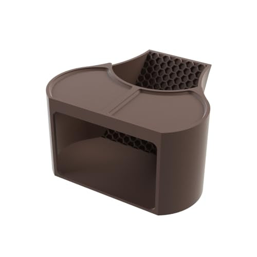 Hermit Crab Habitat Shelter with 2 Deep Dishes & Honeycomb Ramp - 2-in-1 Corner Hideout and Pool Station for Hermit Crabs, Isopods, and Reptiles - Made in USA (Brown) - color: Brown