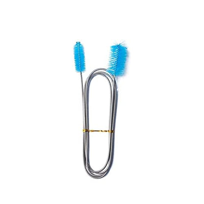 Aquarium Filter Brush Flexible Double Ended Bristles Hose Pipe Cleaner Stainless Steel Long Tube Cleaning Brush for Fish Tank or Home Kitchen (Sky Blue)