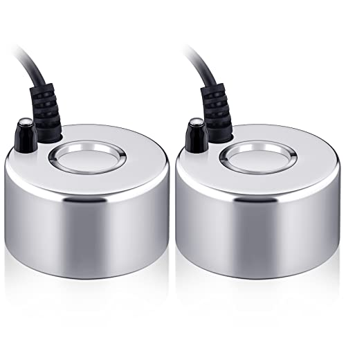 2 Pcs Mist Maker Fogger Small Ultrasonic Fog Machine Fountain Halloween Cauldron Mister Fogger Water Garden Pond Foggers Air Humidifier with 12 LED Light Flashes for Party (Without Light, Alloy)