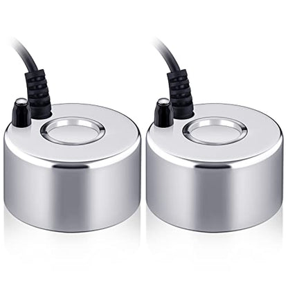 2 Pcs Mist Maker Fogger Small Ultrasonic Fog Machine Fountain Halloween Cauldron Mister Fogger Water Garden Pond Foggers Air Humidifier with 12 LED Light Flashes for Party (Without Light, Alloy)