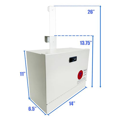 Over-the-Door Specimen Collection Box with Combination Lock | Steel Deposit Box for Urine Samples, Lab Specimens & Documents, Ideal for Clinics, Labs & Healthcare Facilities, Gray