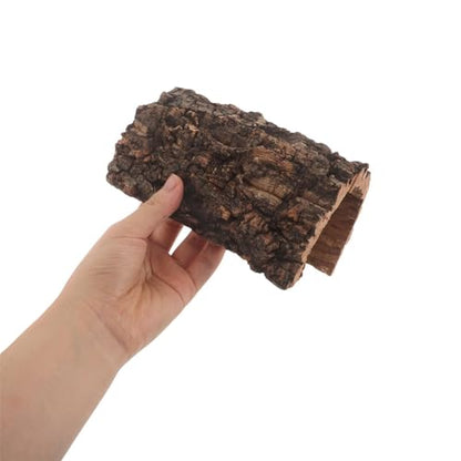 Natural Reptile Hideout: Terrarium Accessory Cork Bark Shelter - Rustic Reptile Tunnel Cave for Leopard Gecko, Bearded Dragon, Snake Climbing Hiding 5.9"X4.5"X3.35" - size: 15.00X11.50X8.50CM