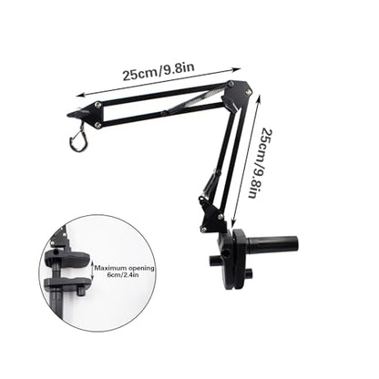 Reptile Heat Lamp Stand Clip-Type, Black Metal Multi-Position Adjustable Light Holder with 360°Swing Arm for Clipping onto Fish Tank, Turtles Chameleons Terrarium (Lamp Not Included)