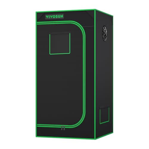 VIVOSUN S224 2x2 Grow Tent 24"x24"x48" High Reflective Small Mylar Tent | Easy View Window, Removable Floor Tray, 100% Reflective Mylar Interior,Sturdy Metal Frame for Indoor Plants - size: 24"x24"x48"