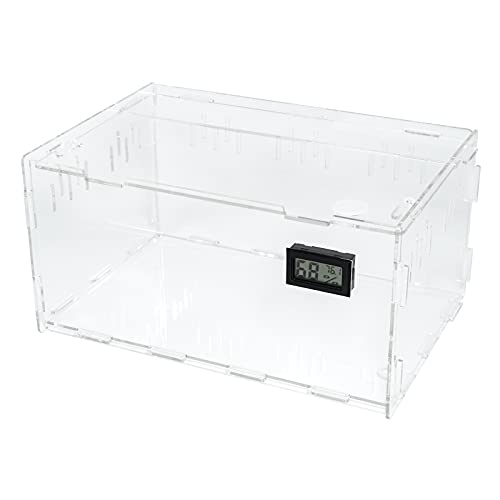 BETAZOOER Acrylic Reptile Terrarium Breeding Tank Enclosure 11.4"x7.7"x5.9" - size: Small