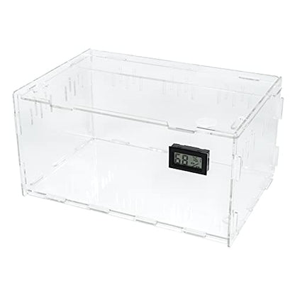 BETAZOOER Large Acrylic Reptile Terrarium Breeding Tank 15.3"x9.7"x7.6" - size: Large
