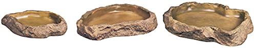 Exo Terra Reptile Feeding Dish – Natural Rock Look Food & Water Bowl for Lizards, Turtles, Snakes & Amphibians – Food-Grade Resin, Non-Porous, Easy Clean, Bacteria Resistant – Extra Large | Natural Rock Look Food & Water Bowl for Lizards, Turtles, Snakes