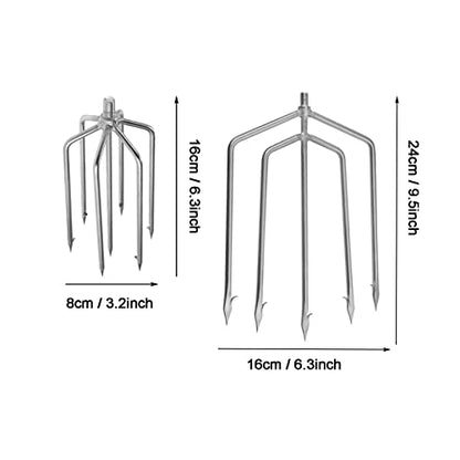 5/7 Prong Fishing Harpoon, Stainless Steel Gig Gaff Hook with 8mm Screw, Harpoon Hook for Hunting Fish Flounder Frog Gig in Pond River Lake, Capable for Fishing Gaff Gig Pole - color: 7 Prong with 8mm screw