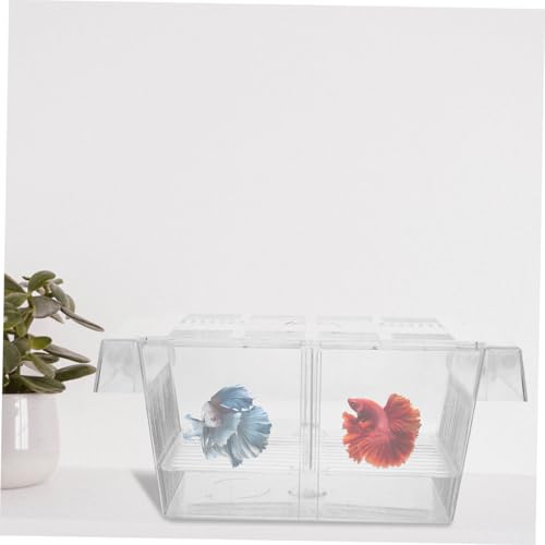 2pcs Aquarium Fish Breeding Box Betta Fish Incubation Container Suction Cups Clips Divider for Shrimp Fry Reptile