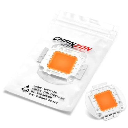 CHANZON High Power Led Chip 100W Full Spectrum Plant Grow Light | (380nm-840nm / 3000mA /DC 30V - 34V / 100 Watt) SMD COB Emitter Diode Components Bead for DIY Hydroponic Flowers Growing Lamp - color: M) Full Spectrum (380-840nm)