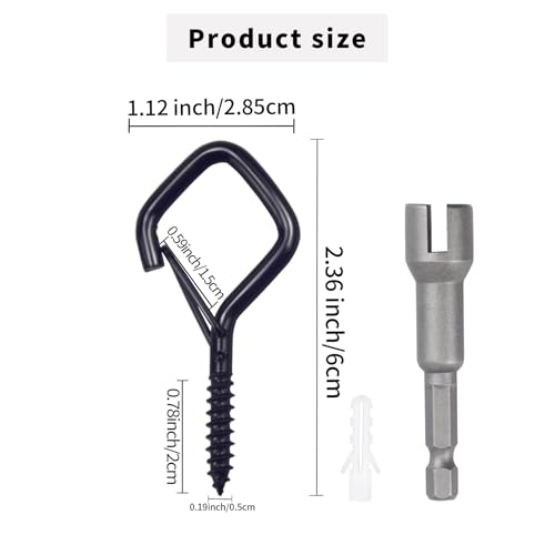 35 PCS Eye Screw Hooks for Hanging Heavy Duty with Safety Buckle.Metal Ceiling Hooks for Hanging Plants,Cup,Wind Chime,Bird Feeders,Christmas String Lights at Indoor&Outdoor,2.36 Inches Black - color: Black, size: 35Pcs