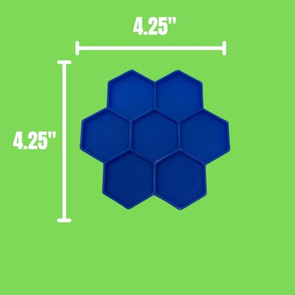 Hermit Crab Feeder Dish | 7 Tray Dish for Crab or Snail Feeding | Mix & Match Crab Food | Made in USA (Blue, Hexagon) - color: Blue, Hexagon