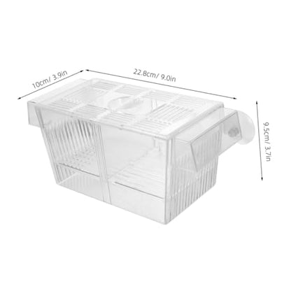 2pcs Aquarium Fish Breeding Box Betta Fish Incubation Container Suction Cups Clips Divider for Shrimp Fry Reptile