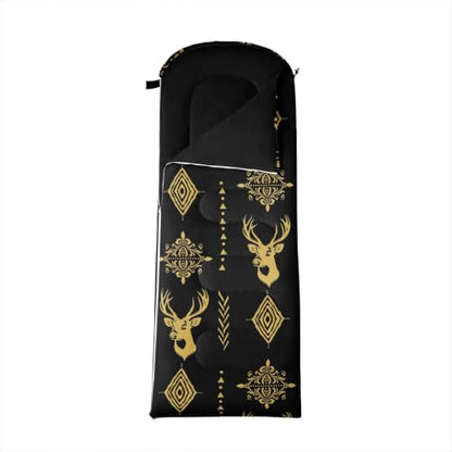 Erosebridal Sugar Skull Kids Sleeping Bag Southwestern Aztec Western Camping Blanket for Hiking Travel Hunting Sleep Bag - color: Black Yellow Gold 4