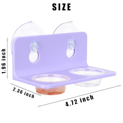 Crested Gecko Feeding Ledge with 10PCS Gecko Food Water Dish - color: Purple