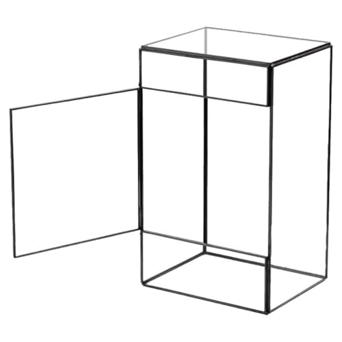BESTonZON Handcrafted Geometric Glass Terrarium for Succulent Plants Indoor Micro Landscape Planter Box with Moss Ecological Holder Mini Rainforest Ecosystem for Living Room Tabletop Decor