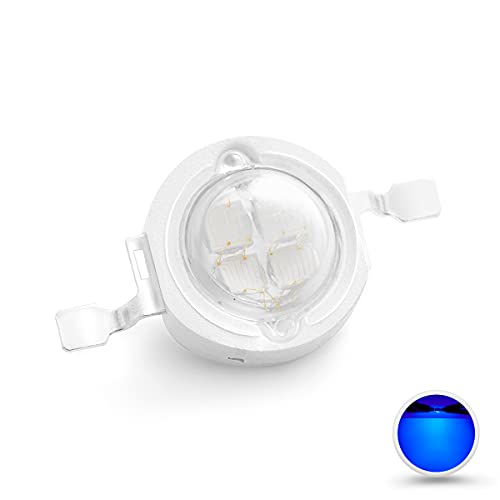 CHANZON 10 pcs High Power Led Chip 5W Blue | (600mA - 700mA / DC 6V - 7V / 5 Watt) Super Bright Intensity SMD COB Light Emitter Components Diode Bulb Beads DIY Lighting - color: H) Blue