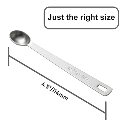 1PCS 1/5tsp(1ml) Mini Measuring Spoon, Small Teaspoon for Tiny Amounts | High Precision, Food-Grade, ‌Rust-Free, Dishwasher-Safe, Easy-Read Markings, Multi-Purpose, Sturdy & Durable - size: 1/5tsp|1ml